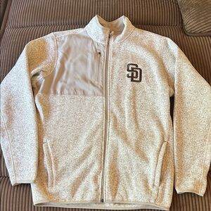 Brown Antigua Zip-Up Jacket with “SD” Padres Logo.